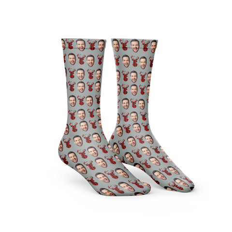 Grey Christmas Socks