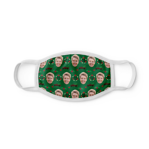 Green Christmas Face Mask With Red Truck